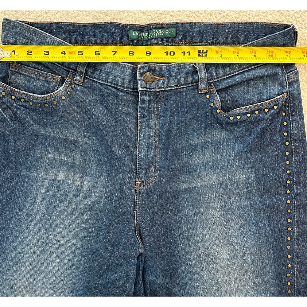 Lauren Jeans Co. Ralph Lauren Green Label Studded Bootcut Womens Sz 14P - Picture 7 of 10